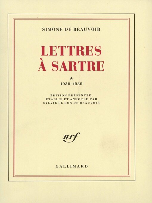 Title details for Lettres à Sartre by Simone de Beauvoir - Available